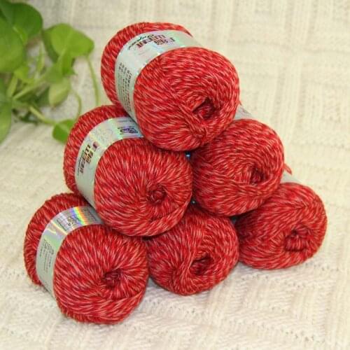 Sale 6balls X 50g pure high quality 100% cashmere warm soft Knitting Yarn 632 Red Pink Brown Multi