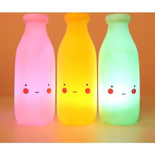 Cute Smiley Baby bottle Appease Glow Night Light Feeding Light Baby Sleeping Childrens Bedroom Light Toy Kids Gift for New Year