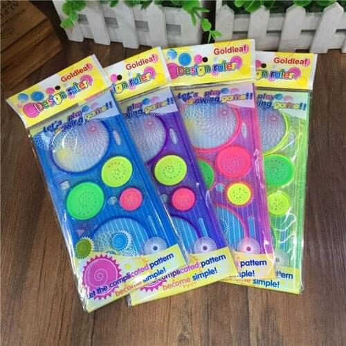 Cute Plastic Spirograph Ruler Kawaii Circle Template for Kids Drawing Gift Korean Stationery Student