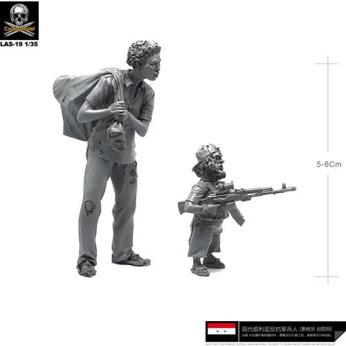 1/35 Resin Kits Civilian Armed Dwarf Bandits And Refugee Resin Soldiers Model Kits Unmounted Las-19