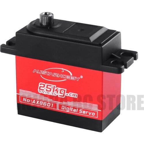 1Pcs AX8601 RC Servo 25KG Large Torque Digital for 1/10 Scale RC Model RC Crawler Car RC Boat Helicopter