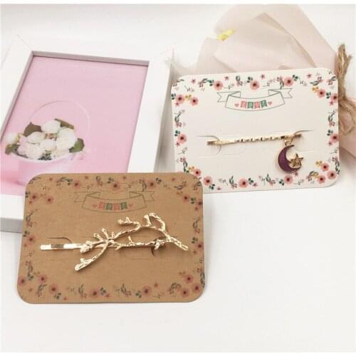 100Pcs/Lot Small Square Hairpin Card Fashion Jewelry Children Women Hair Accessory Hair Clip Displays Packaging Card Accessories
