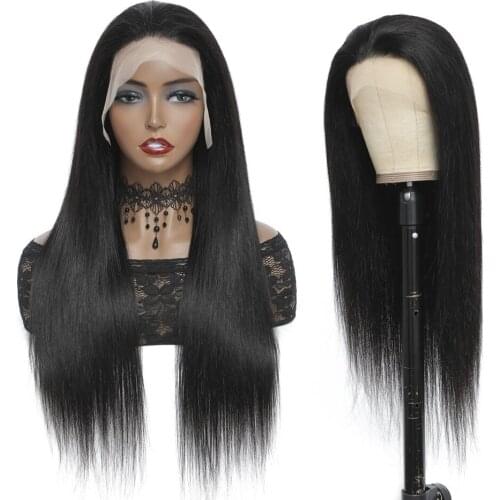 180% HD Transparent 13x4 Lace Front Human Hair Wigs Brazilian Straight Lace Frontal For Women Pre Plucked 4x4 Closure Wig