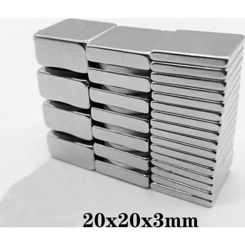 2~50pcs 20x20x3 mm Quadrate Permanent Magnets Thickness 3 Neodymium Magnet N35 20x20x3mm Strong Magnetic Magnets 20*20*3 mm