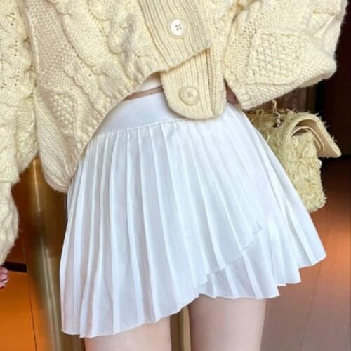 2021 White Elegant Skirt Women Sweet Korean Casual Sex Mini Skirt Female Elastic Party Club Beach Y2k Skirt