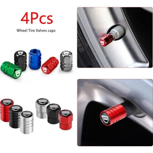 4Pcs 3D Metal Tire Valve Caps Car Tyre Air Stems Cover For Dacia Duster Logan Sandero Stepway Lodgy Dokker Accessories