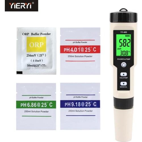 4 in 1 Portable Dissolved Hydrogen H2 Meter Digital pH Orp Tester For Driking Water with 4 Correction Powder