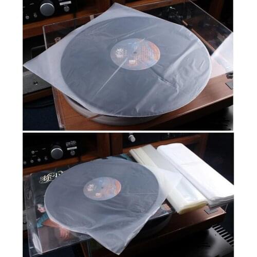 50PCS CD Protecter LP Record Plastic Bag Vinyl Record Clear Cover Container CD Inner Bag Compatible Vinyl Record Protective Bag