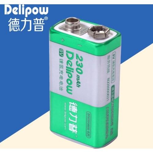 New Hot battery 9V genuine high-capacity 9 volt wireless microphone rechargeable battery 230Mah 6F22 Rechargeable Li-ion Cell