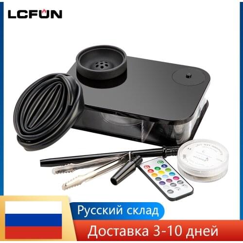 Acrylic Complete Shisha Hookah Nargila Cachimba Sheesha Chicha Water Pipes For Smoking Tobacco Hookahs Bowl With LED Light