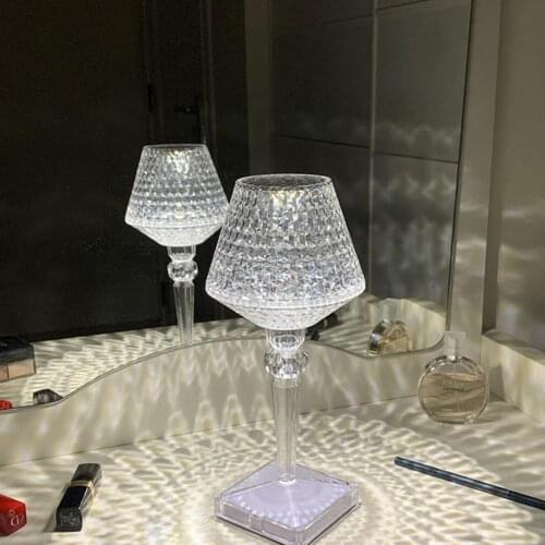Diamond Table Lamp USB Rechargeable Acrylic Decoration Desk Lamps Bedroom Bedside Bar Crystal Lighting Fixtures Gift Night Light