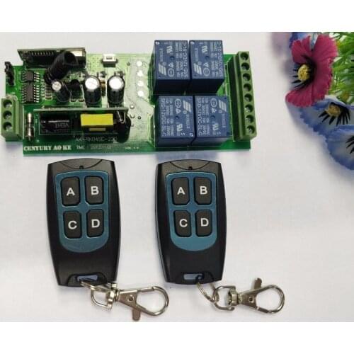 Free Shipping AC85V-- 260V 110V 220V 240V 4CH RF Wireless Remote Control Relay Switch Security System 315/433MHZ