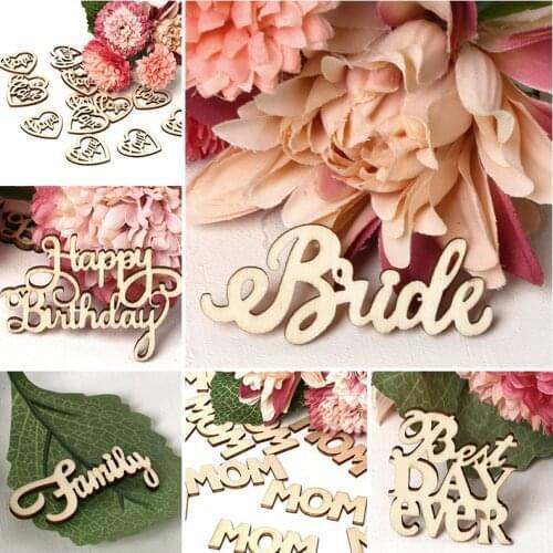 Wedding Party Decorative Supplies Vintage Wooden Birde Groom Love Family Letters Crafts DIY Home Ornaments Wooden wedding Props