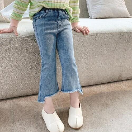 Spring Autumn Fashion Kids Girl Jeans Denim Children Girl Boot Cut Pant Baby Little Girl Jeans Casual Clothes Girl Trousers