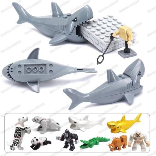 Deep Sea Shark King Building Block Assembly Replacement Parts For Moc Animal World Figures Friend Model Child Christmas Gift Toy