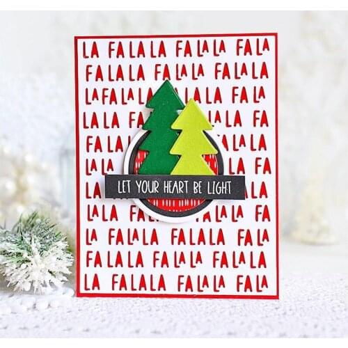 Fa La La Word Background Board Metal Cutting Dies Silver Stencil For Scrapbooking Album Paper Card Craft New Template Winter