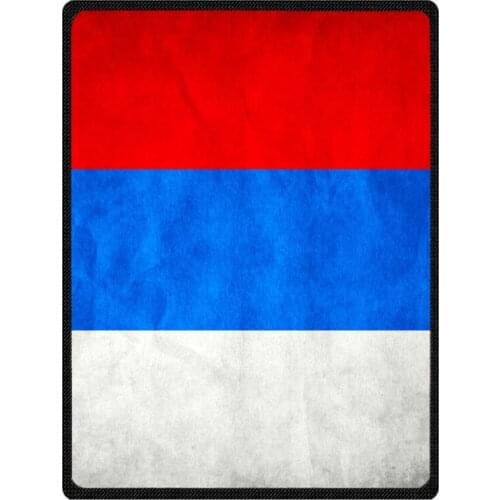 Serbia Flag bedspread blanket Super Soft Custom Flannel Blanket to on for the sofa/Bed/Car Portable Blankets