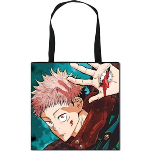 Anime Jujutsu Kaisen Canvas Shoulder Bags Leisure White Fushiguro Megumi Crossbody Bag Kawaii Multifunctional Travel Purse