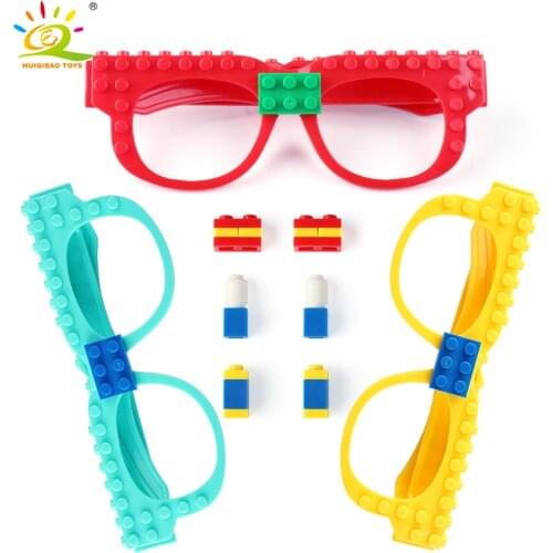 HUIQIBAO TOYS Glasses Frame BasePlate building Blocks soldiers figures DIY city Bricks Base plates Game children Toys