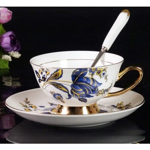 Classic European Bone China Coffee Cups and Saucers Tableware Coffee Plates Dishes Afternoon Tea Set Home Kitchen With Gift Box