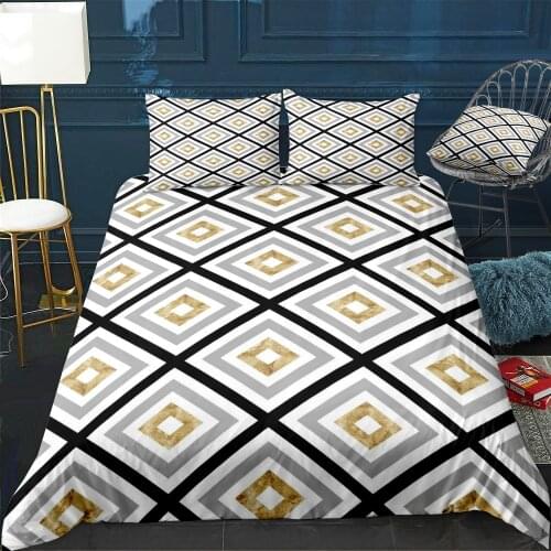 Geometric Bedding Set For Bedroom Soft Bedspreads For Double Bed Home Duvet Cover Quality Quilt Cover+Pillowcasex2
