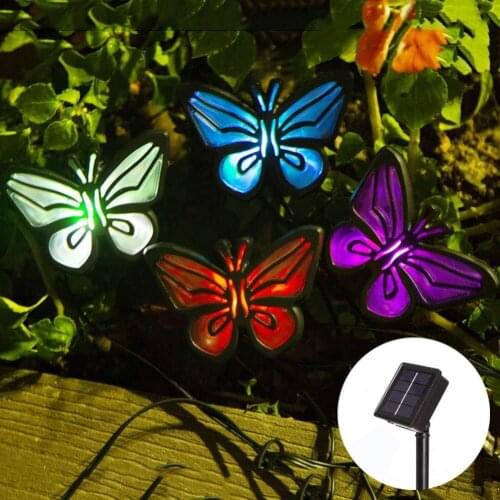 Colorful Flashing Butterfly Solar Garden Lights Garden Lawn Landscape Decorative Lights