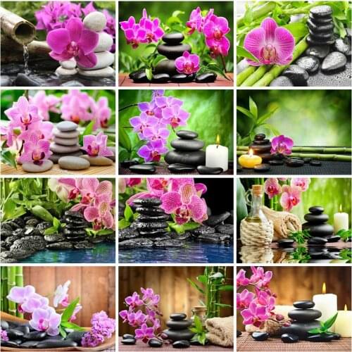 MomoArt 5D DIY Diamond Painting Orchid Mosaic Sale Diamond Embroidery Flower Spring Full Square Round Drill Wall Decor Handmade