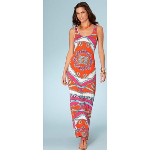 Limited New Silk Dresses Winter Dress Fashion Sleeveless Vest Dress Mopping The Floor Print Slim Elastic Knitted One-piece