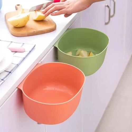 Plastic Cabinet Door Hanging Storage Box Trash Can Waste Bin Garbage Basket Kitchen Tool Household Cleaning Tools