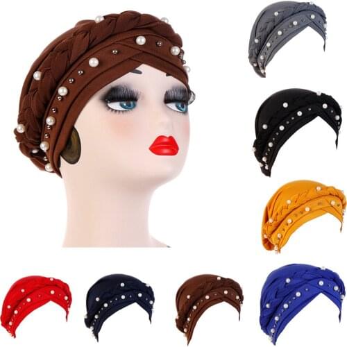 New Pearl Beads Muslim Inner Hijab Cap Turban cap female underscarf boonet cap Tube Cap turbante Mujer Islamic headwrap hat