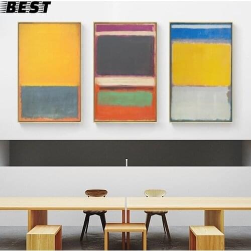 Vintage Abstract Red Yellow Colorful Master Oil Prints Canvas Painting Posters Wall Art Pictures for Living Room Home Decor
