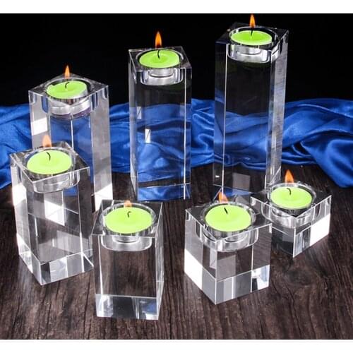 High quality Wedding Crystal Candlelight Dinner Candle Holder Religious Candlestick Home Decorations Candle Holders glass Decors