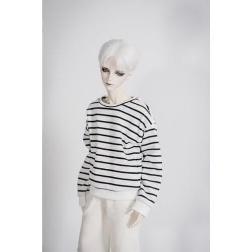 D01-P564 Doll handmade clothes 1/4 1/3 uncle MSD SSDF SD doll Accessories Black and white striped slipper sweater t-shirt 1pcs
