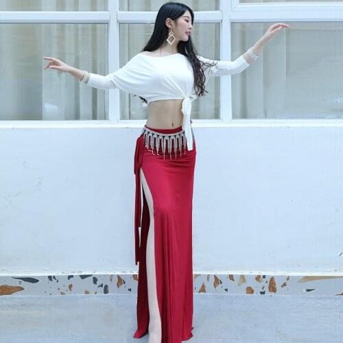 2020 new Bellydance Costume Hot Sale Woman Belly Dance set Top &belly dance skirt belly dance Crystal bead dance clothes