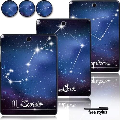 For Samsung Galaxy Tab A T550 P550 T555 T551 9.7" Hard Shell Tablet Protective Case with Starry Pictures of 12 Constellations