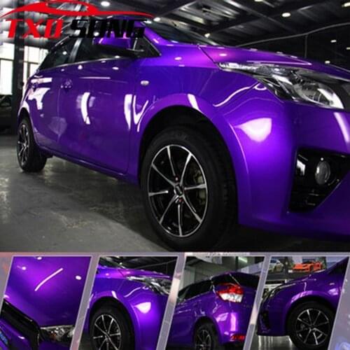 10/20/30/40/50/60X152Cm Glossy Pearl purple Metallic Glossy Glitter Wrap Sticker for car wraps Glossy Candy Gold Vinyl Film