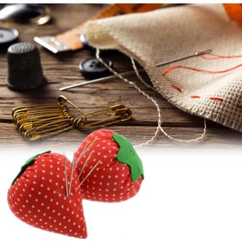 10Pcs/Set Pincushion Strawberry Shape Reusable Safe to Use Soft Fabric Needles Pins Cushion for Needle