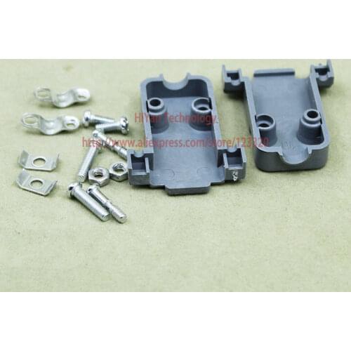 10pcs/lot) RS232 DB9 Parallel Serial Port Shell DB9 9 Pin D Sub Connector Plastic Shell Cover