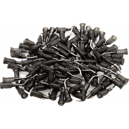 16G Bent Dispensing Tips Adhesive Glue Dispensing Tapered Needle Liquid Glue Dispenser 45 Degree Blunt Tips Needles 100pcs Set