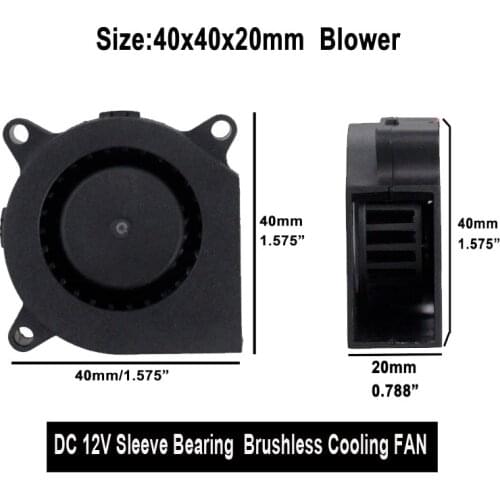 20PCS Gdstime 12V 40mm x 20mm 2PIN DC Brushless Cooling 4cm 40x20mm Small Blower Fan 12V