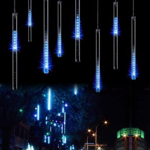 30CM* 8 Pieces Meteor Shower Rain Tubes LED Light for Christmas Wedding Garden Decoration 110V / US Plug Multicolor