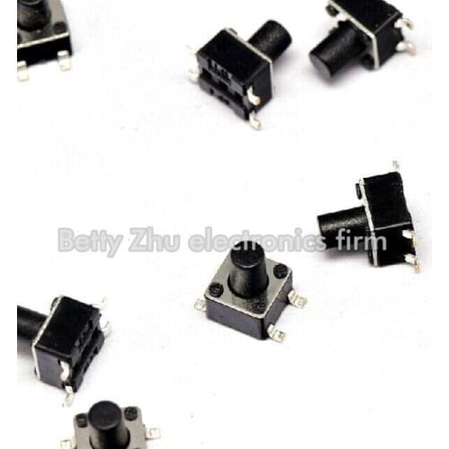 200PCS/LOT 4.5 * 4.5 * 7MM SMD Tact Switch 4-pin button switch