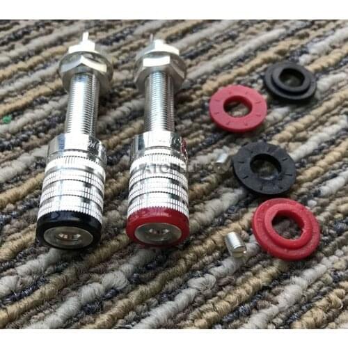 4pcs CMC-838-L-AG Thick SIlver Plated Speaker AMP Long Binding Post HiFi Banana Jack Connector Socket Panel Chassis Mount