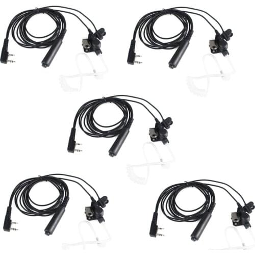 Lot 5pcs New 3 Wire Pro Covert Acoustic Tube Earpiece Headset PTT Mic Microphone for Kenwood Pro-Talk XLS TK BAOFENG UV-5R Radio