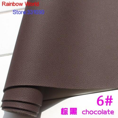 6# chocolate Micro Lychee Pattren high quality 1.2mm thick PU Leather fabric for DIY cars table bags bed material (140*50cm)