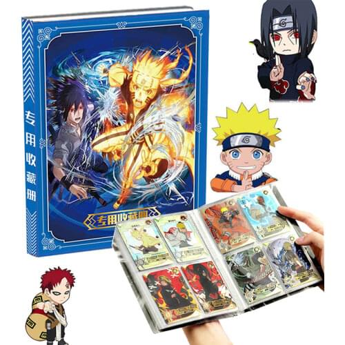 160PCS Holder Naruto Cards Album Book Cartoon Anime Uzumaki Naruto Game Map Folder Loaded List Card Collection Kid Cool Toy Gift