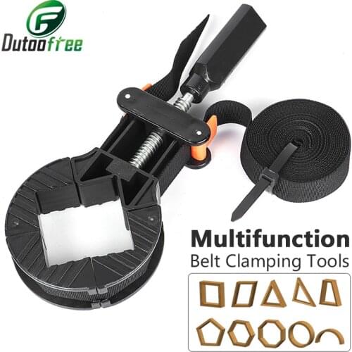 Woodworking Quick Adjustable Band Clamp Polygonal Clip 90 Degres Multifunction Belt Clamping Tools 4M Pure Nylon Strap Clip