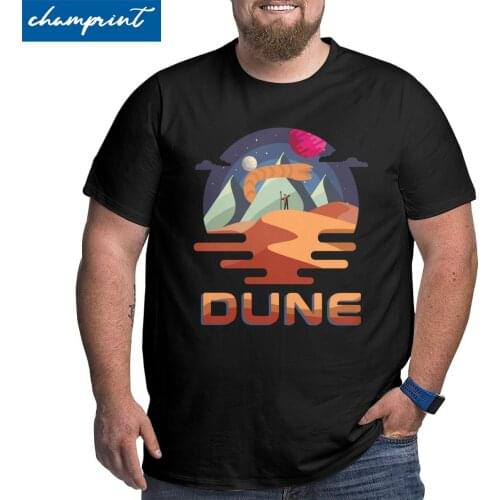 Mens T-Shirts Dune Vintage Movie Graphic Big Tall Tee Shirt Arrakis Sandworm Science T Shirt O Neck Tops Large 4XL 5XL 6XL
