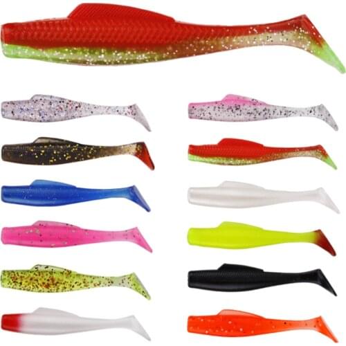 6pcs Artificial Bait Lures Worm Head Seabass Fishing Bait Form Set Fishing Soft Silicone Bait Fish Accessories