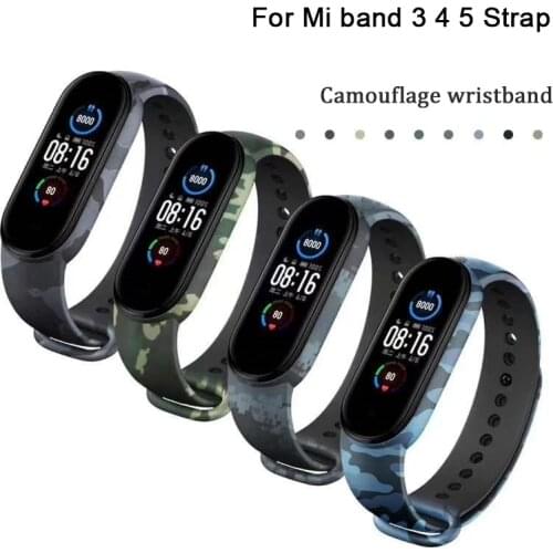 Camouflage Camo Strap for Xiaomi Mi Band 4 Bracelet For Mi Band4 Band3 Strap xiaomi my band belt 5 Pulsera Silicone Cute TPU